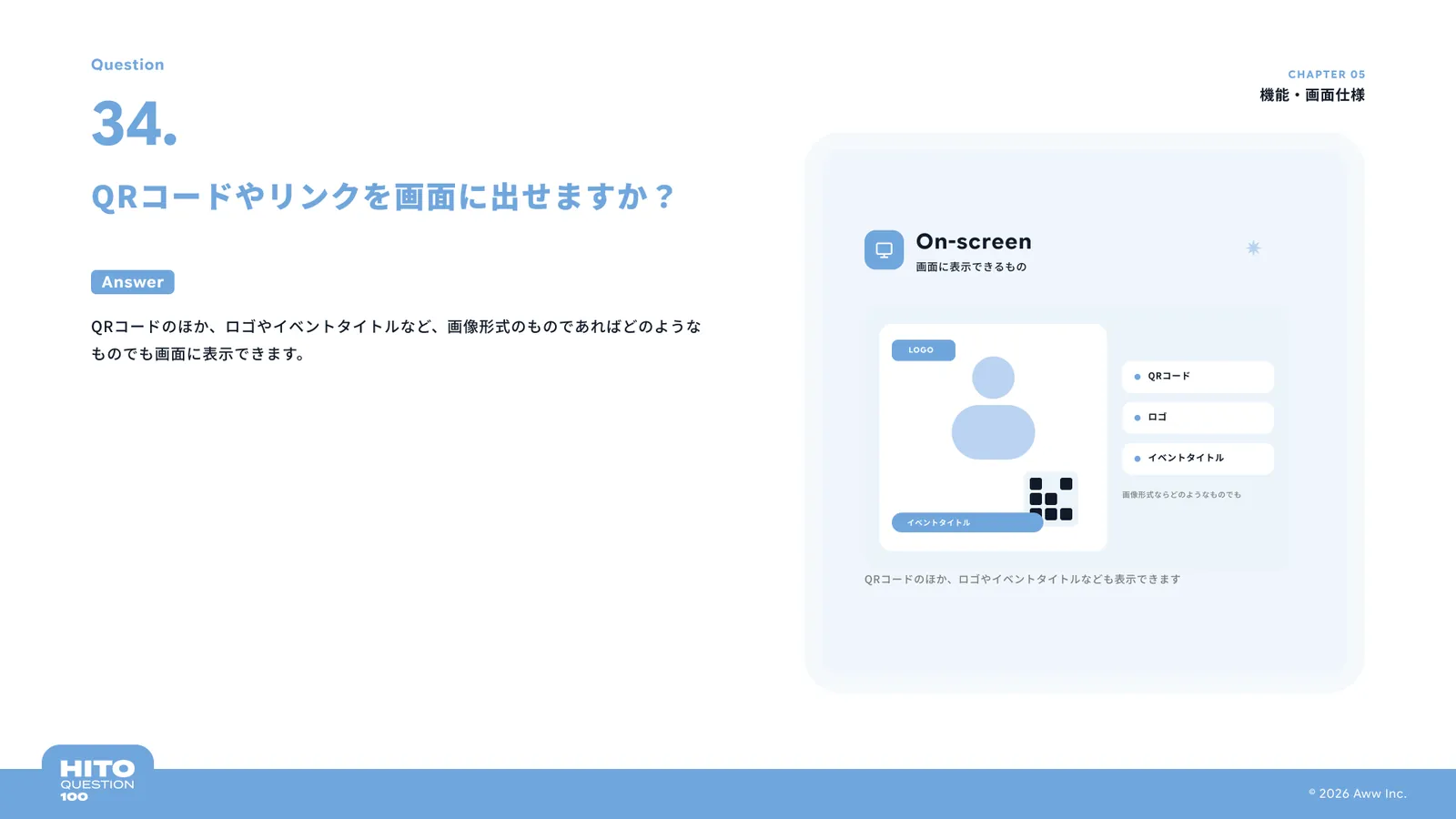 QRコードやリンクを画面に出せますか？（スライド42ページ目）