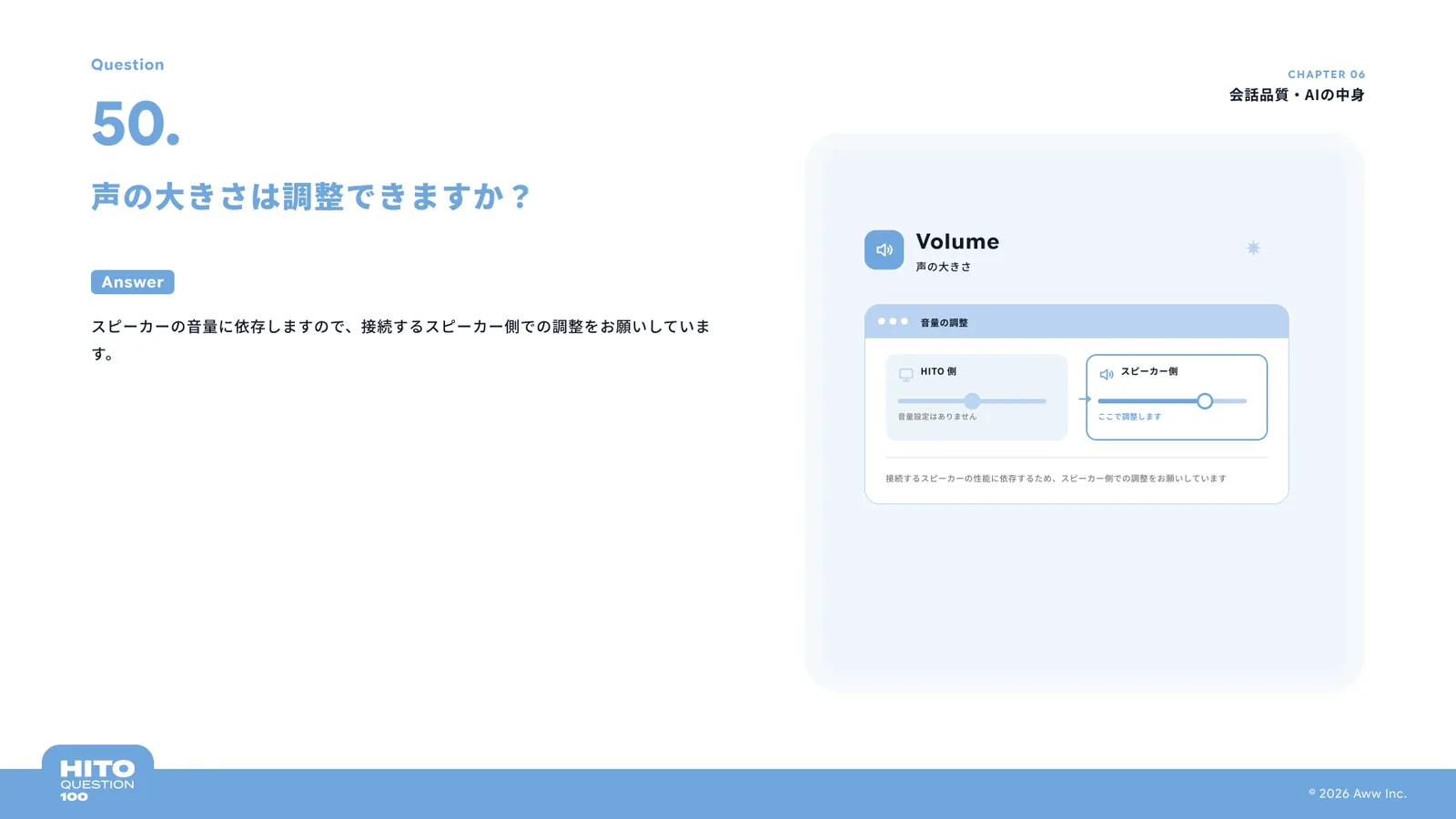 声の大きさは調整できますか？（スライド59ページ目）