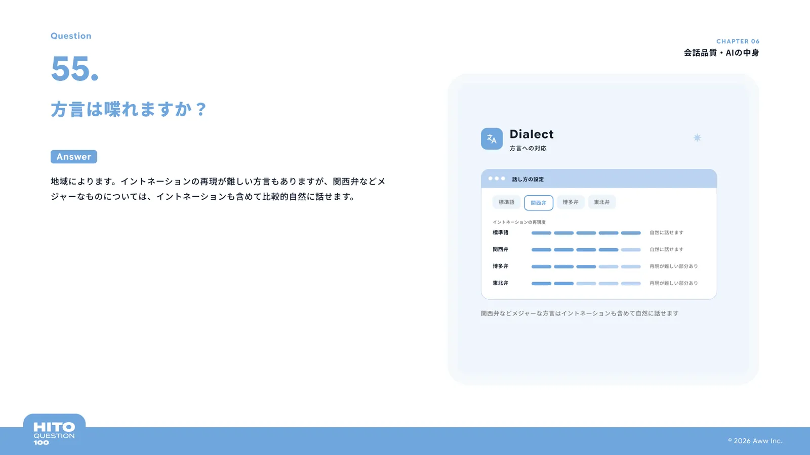 方言は喋れますか？（スライド64ページ目）