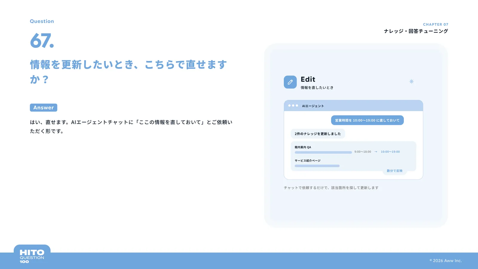 情報を更新したいとき、こちらで直せますか？（スライド77ページ目）